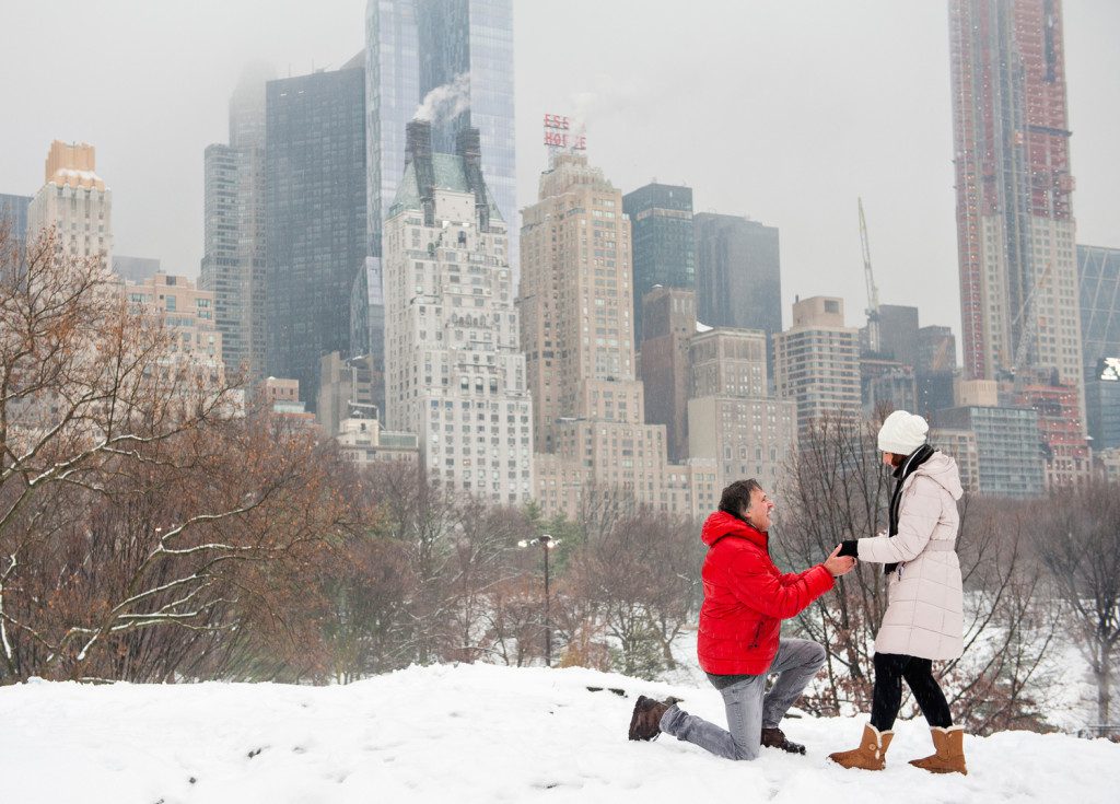 snowy central park proposal nyc proposal photographer