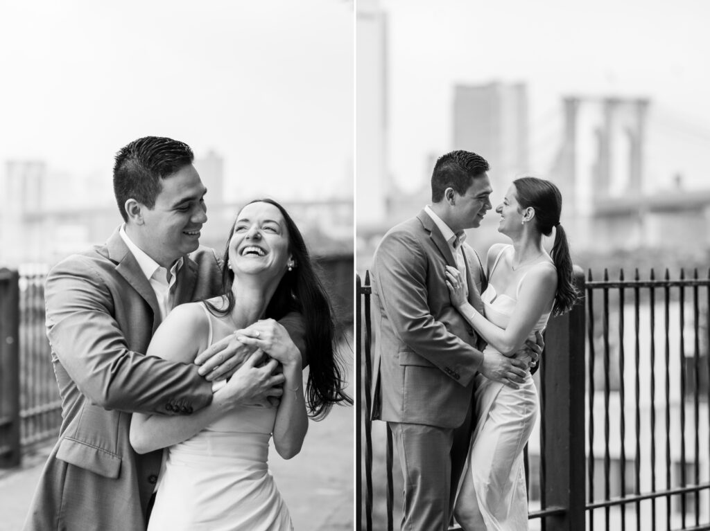 Black and White Brooklyn Elopement Photos