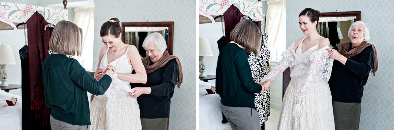 Bride in Grandmothers Dress