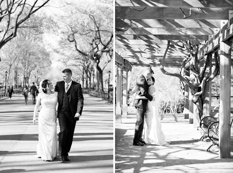 Central Park Wedding Photos Black and White