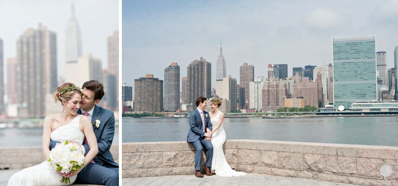 Wedding Photos with Empire State Building Skyline 