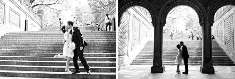 Central Park Wedding Black and White Photos