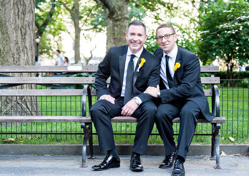 Two Grooms LGBT Wedding NYC Madison Square Park 