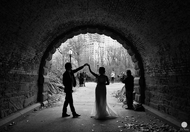 Central Park Elopement Black and White