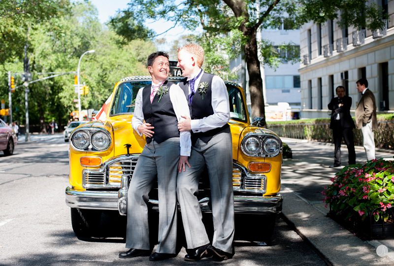 LGBT Vintage Taxi Cab Wedding 