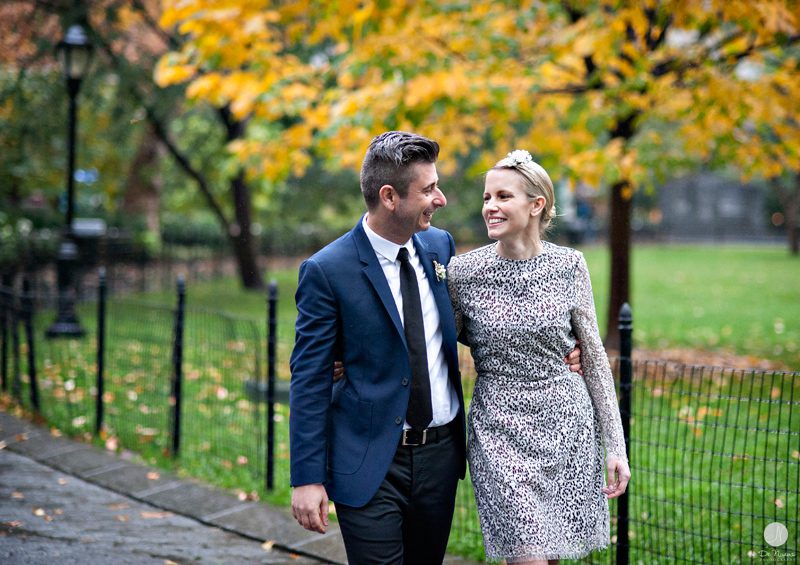 Fall Elopement in Madison Square Park