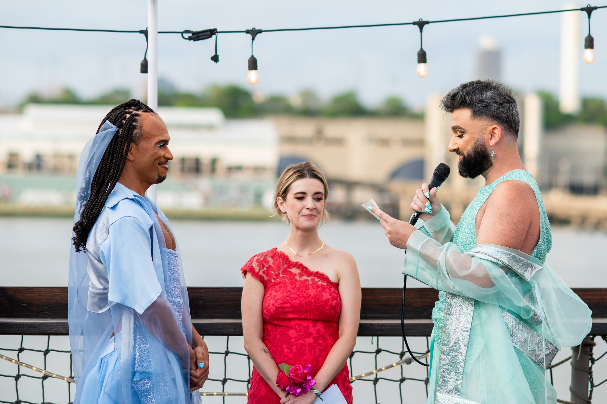 Exchanging vows during a wedding ceremony in NYC 