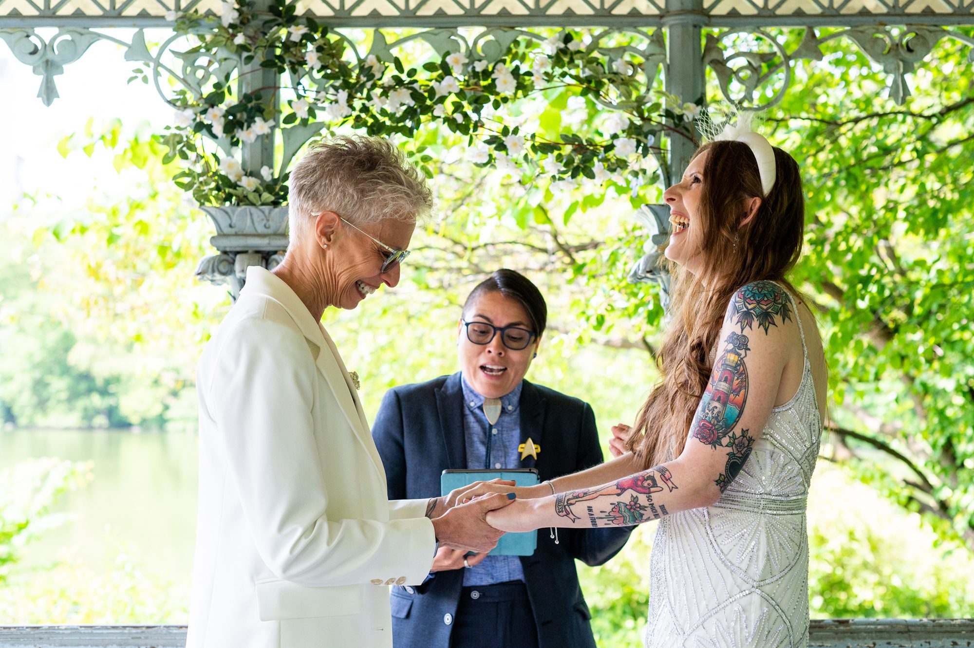 Two brides getting married in Central Park 