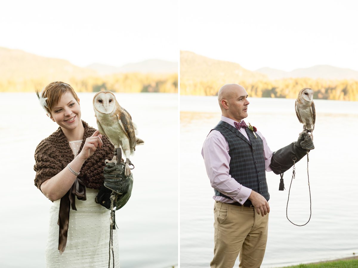 Wedding Owls Lake Placid Photos