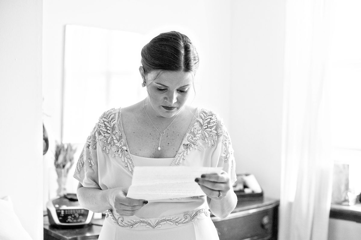 Brooklyn Wedding Photographer Couple Writing Letters Before Wedding