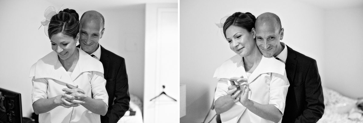 Bride and Groom Get Ready Together Elopement