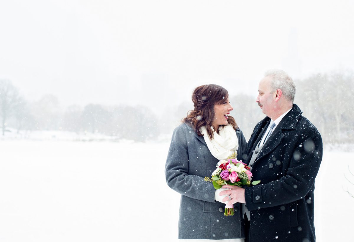 Snowy Elopement in Central Park