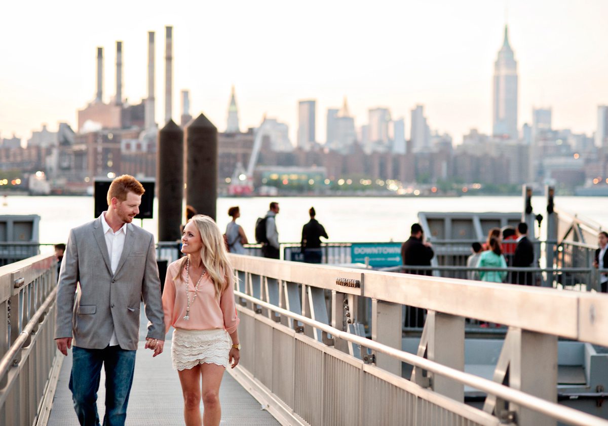 Brooklyn East River Ferry Engagement Photos 