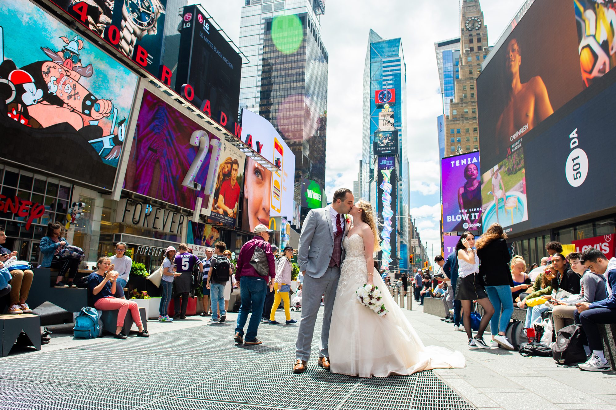 Times Square Wedding Photo