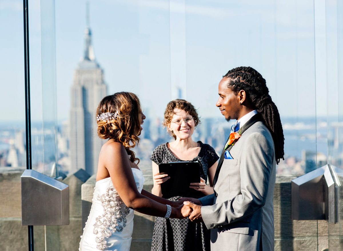 Wedding Ceremony at Top of the Rock NYC