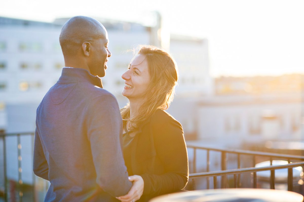 Rooftop Sunset Engagement