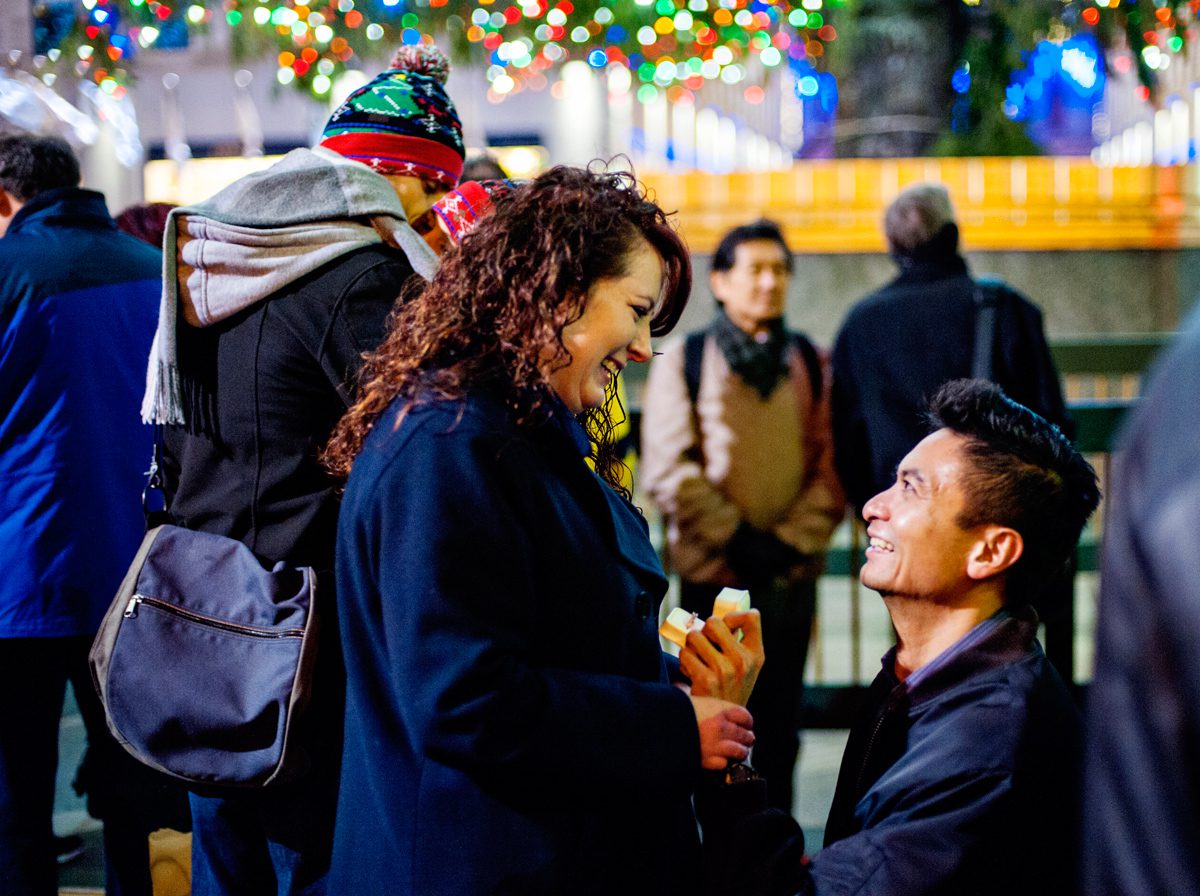 Surprise Proposal at Rockefeller Center Holiday Tree