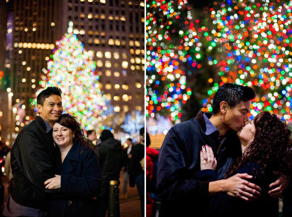 Holiday Wedding Proposal Photos in NYC 