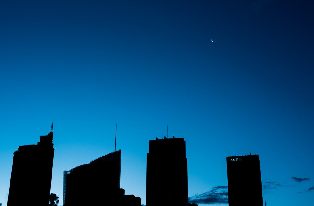 Moonrise over Business District