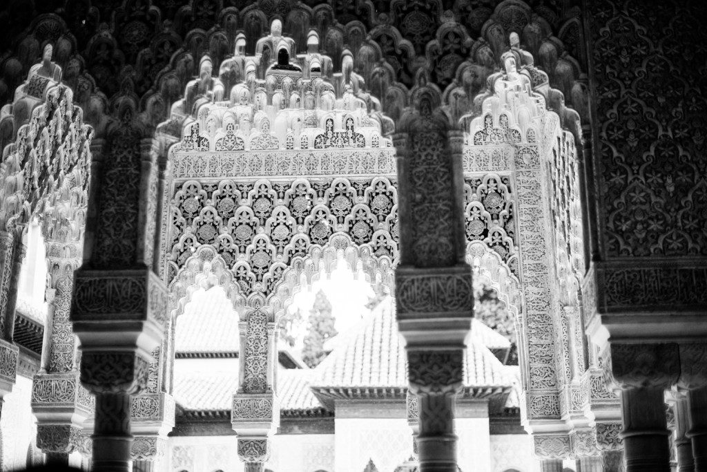 Black and White Detail of Alhambra