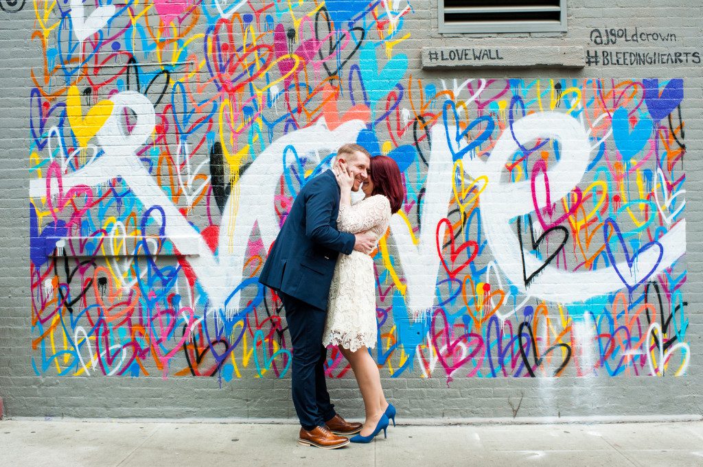 Love Wall Wedding Photos