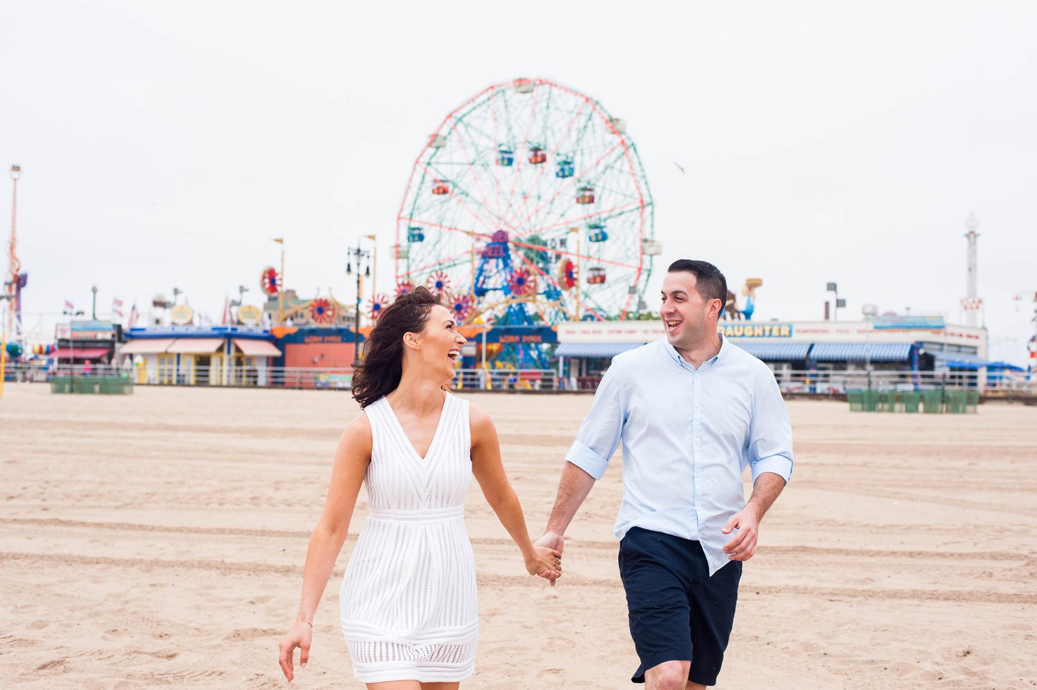 Couple on the beach at Coney Island 