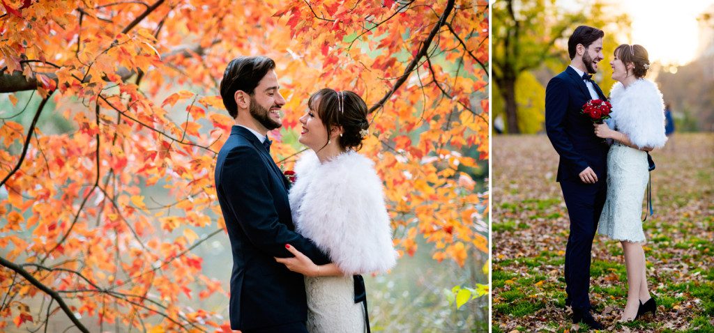 Fall Wedding Photos in Central Park 