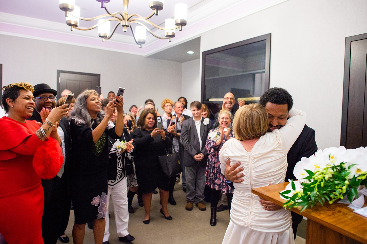 Couple Eloping at City Hall with Guests 