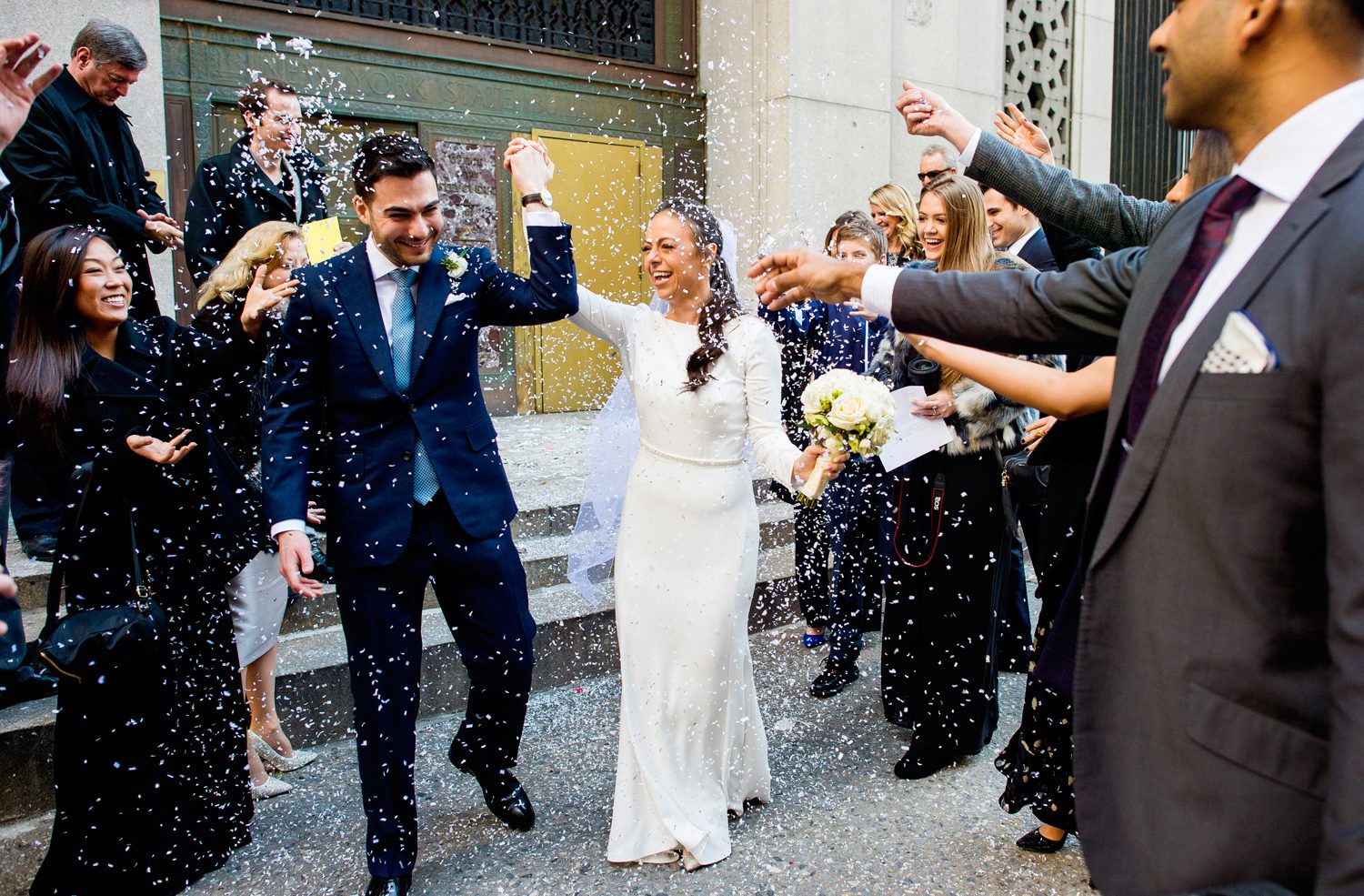 Confetti Toss at City Hall Wedding 