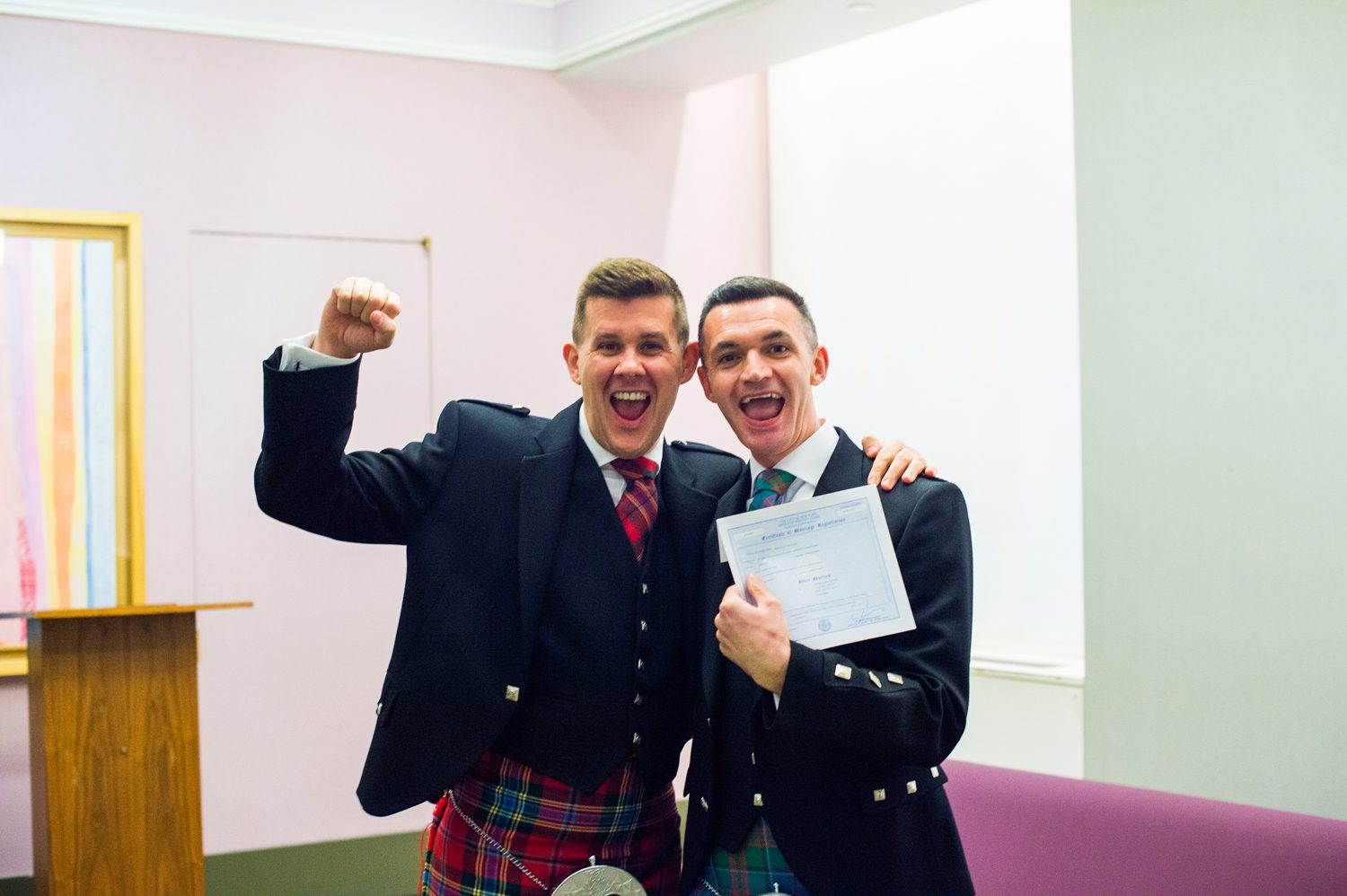 Two Grooms Excited about Eloping 