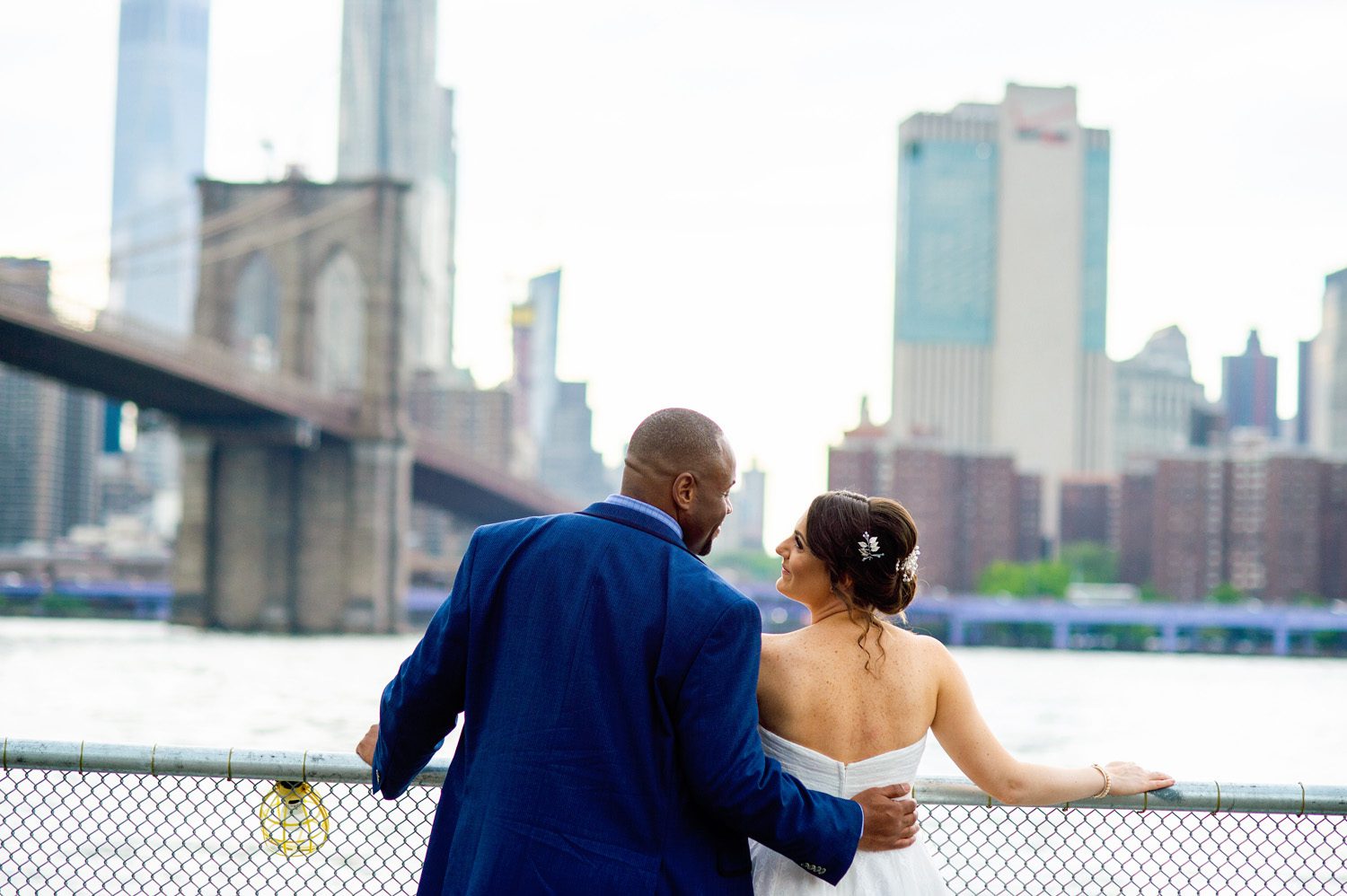 Views of Brooklyn Bridge Wedding Photos
