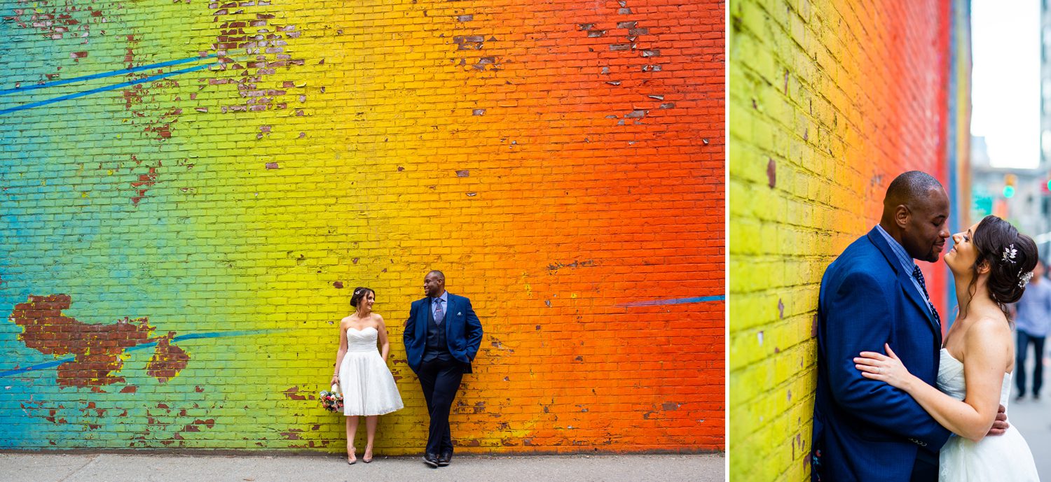 Dumbo Rainbow Wall Wedding Photos