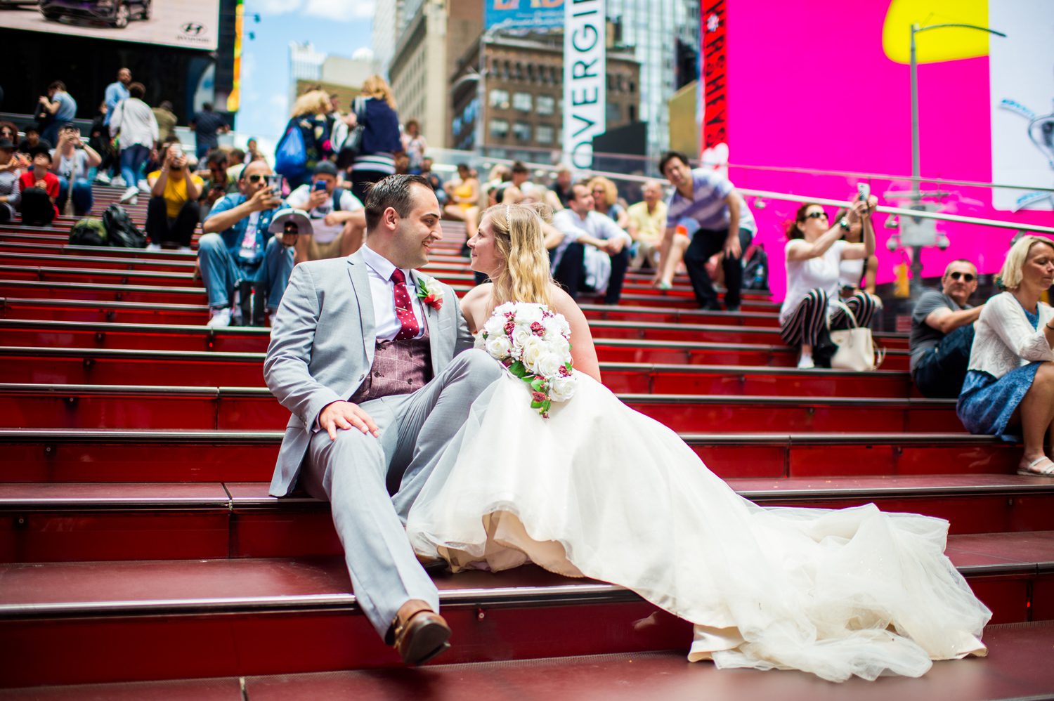 TKTS Red Stairs Wedding Times Square
