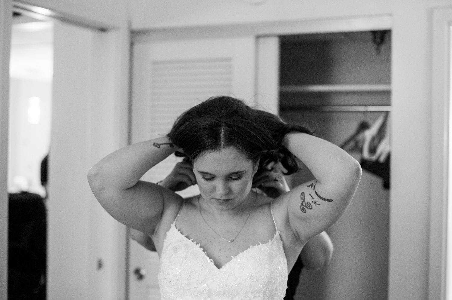 Bride With Tattoos Getting Ready 