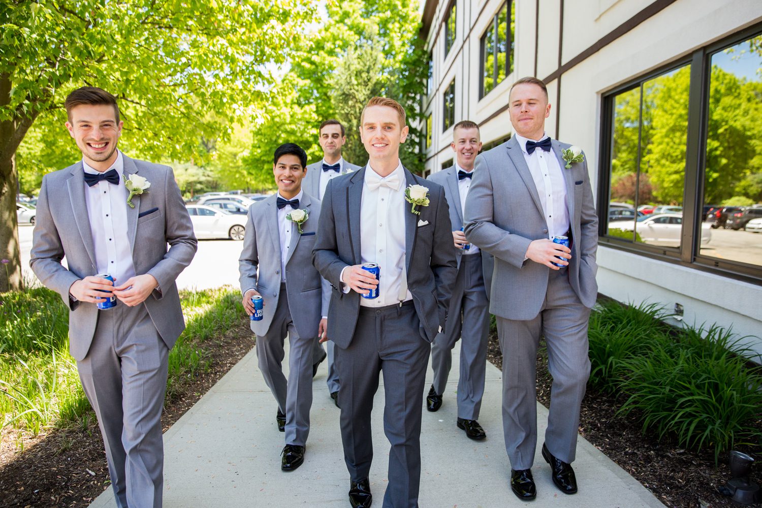 Groom and Groomsman with Beers