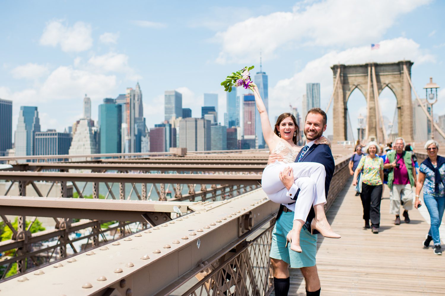 Wedding Photos on the Brooklyn Bridge 