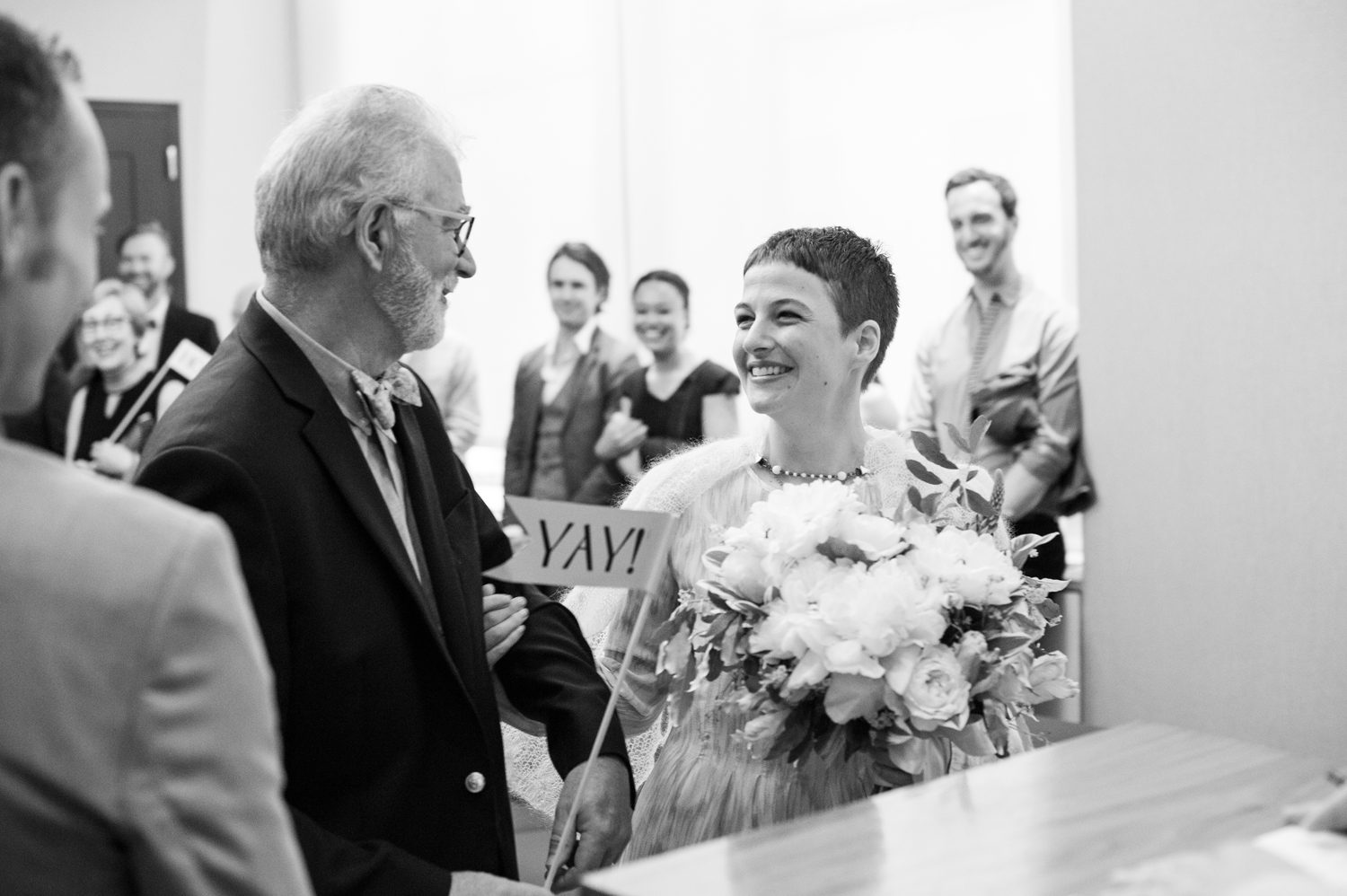 Father Daughter at City Hall Wedding