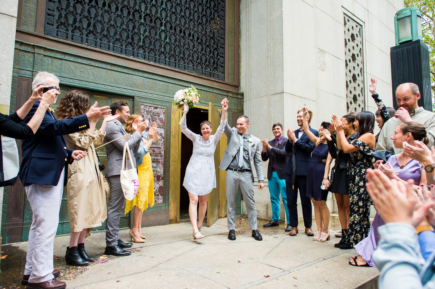 Confetti Toss at City Hall Wedding NYC