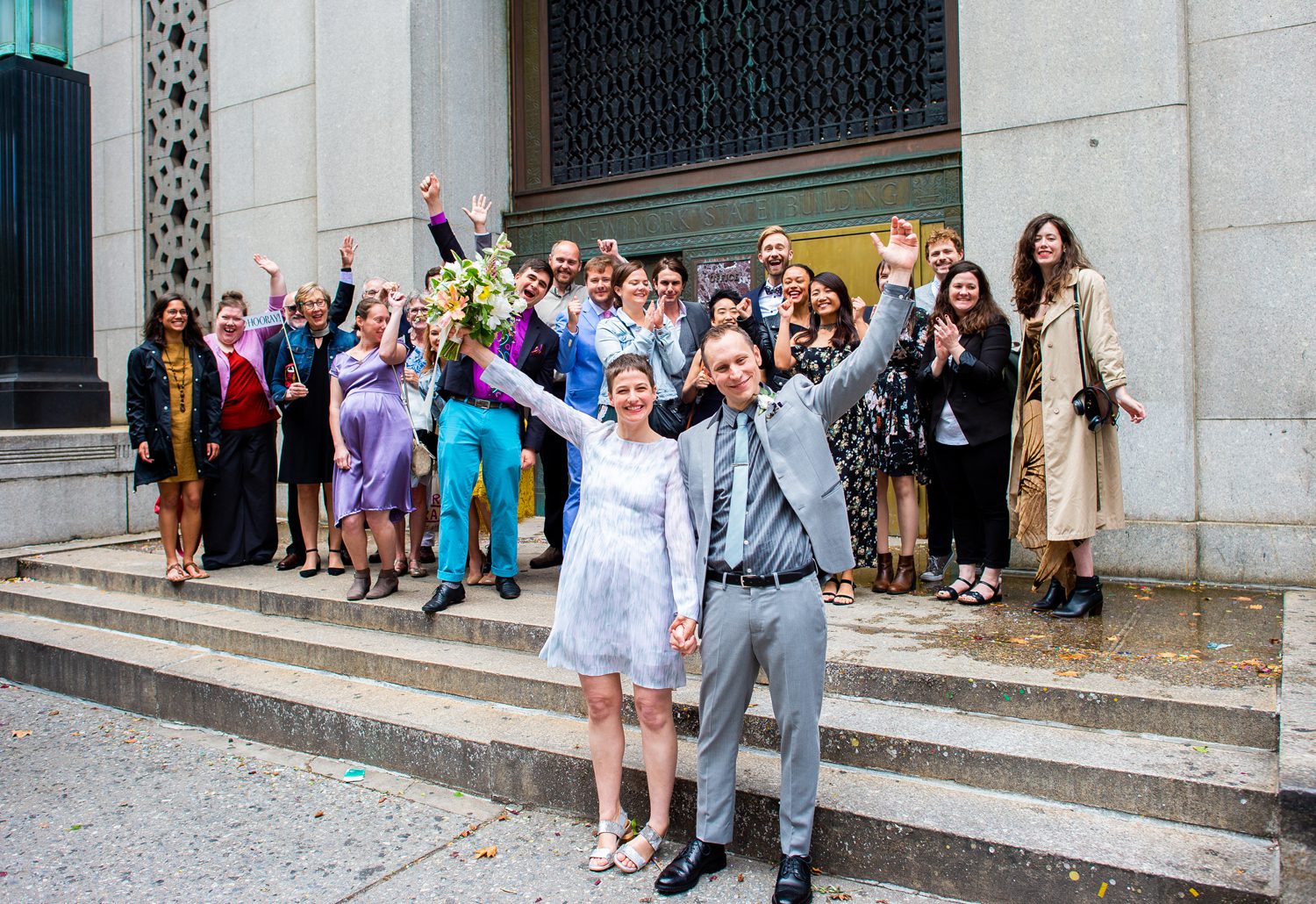 Group Portraits at City Hall Elopement