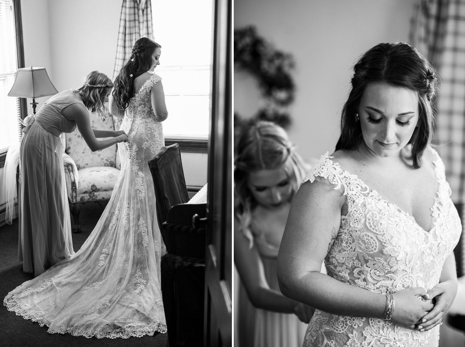 Black and White Bride Getting Ready