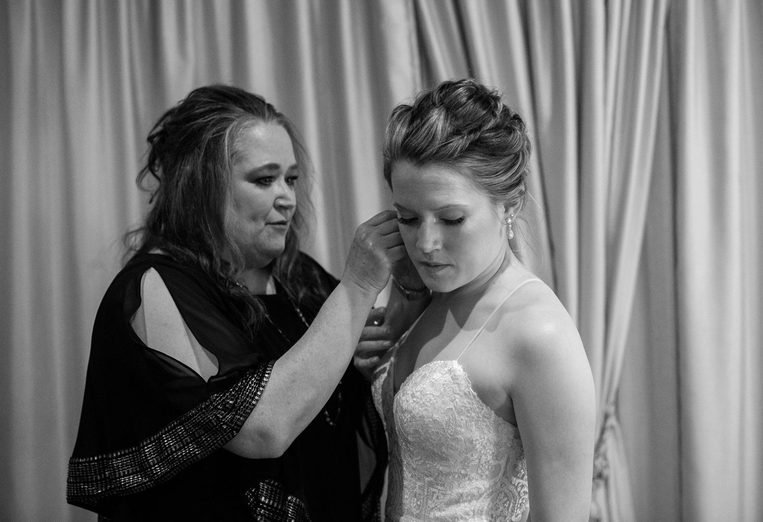 Black and White Bride Getting Ready 