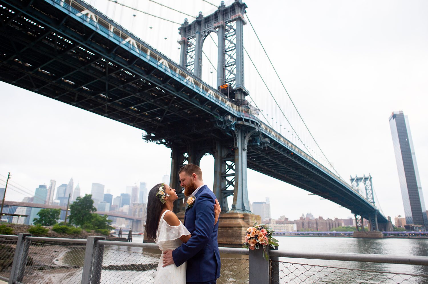 Manhattan Bridge Wedding Photo 