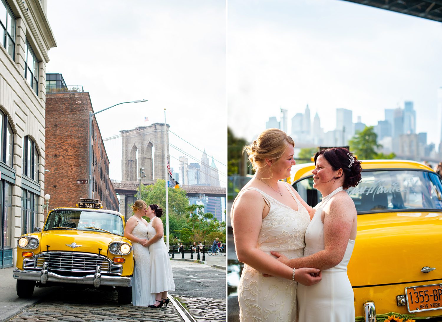 Vintage Checker Cab Wedding Photos NYC