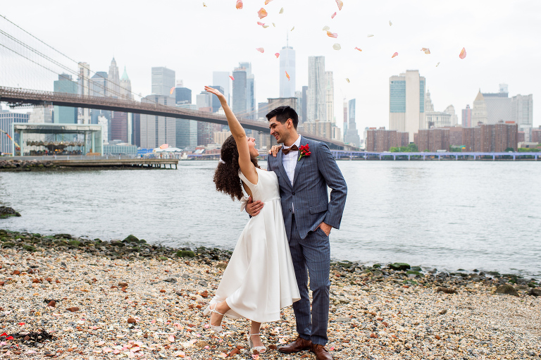 Rose Petal Toss after Wedding Ceremony 