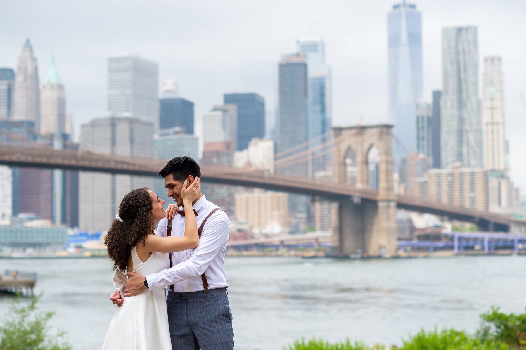 Wedding Photo with Brooklyn Bridge 