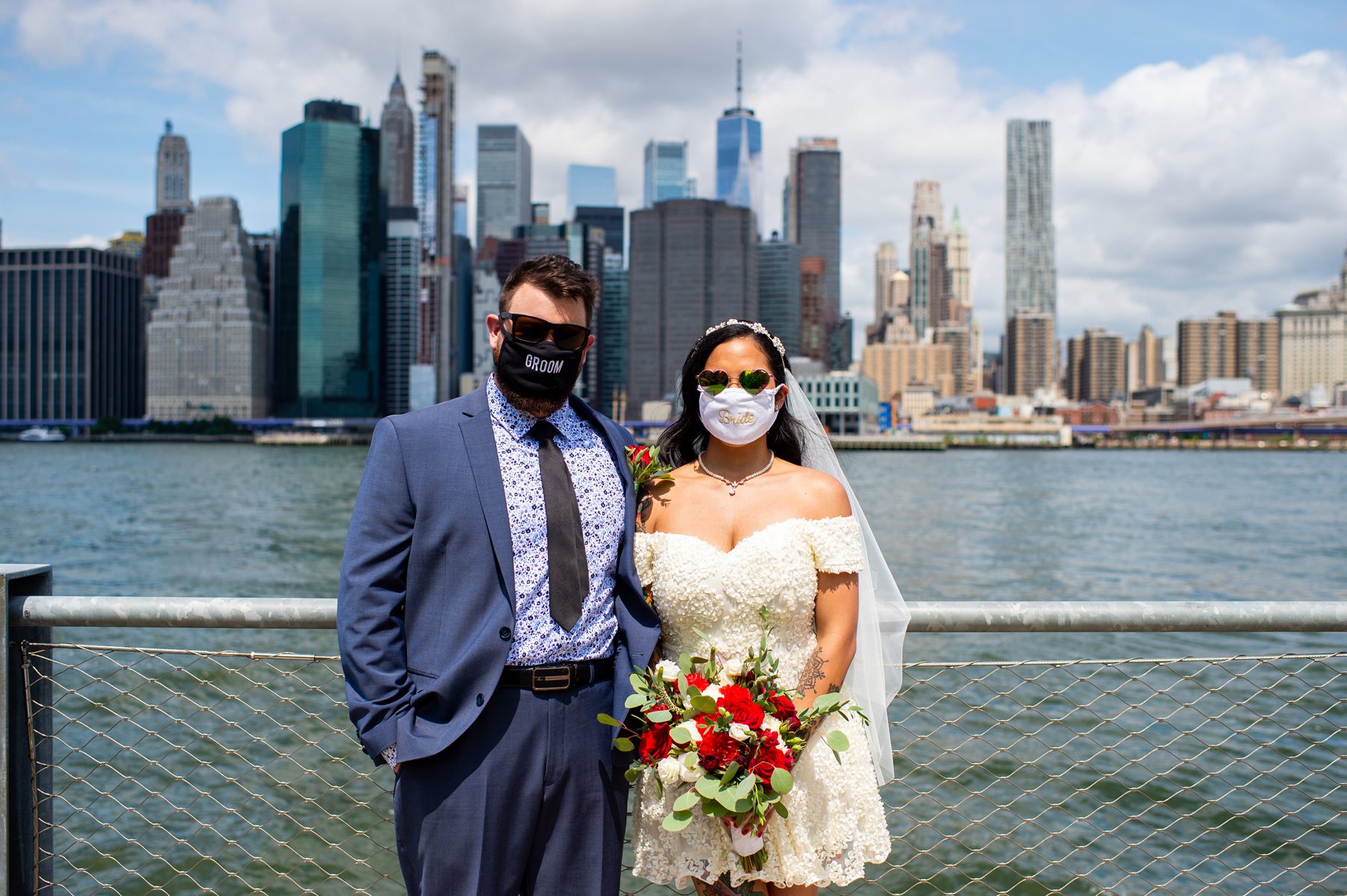 Bride and Groom in Masks