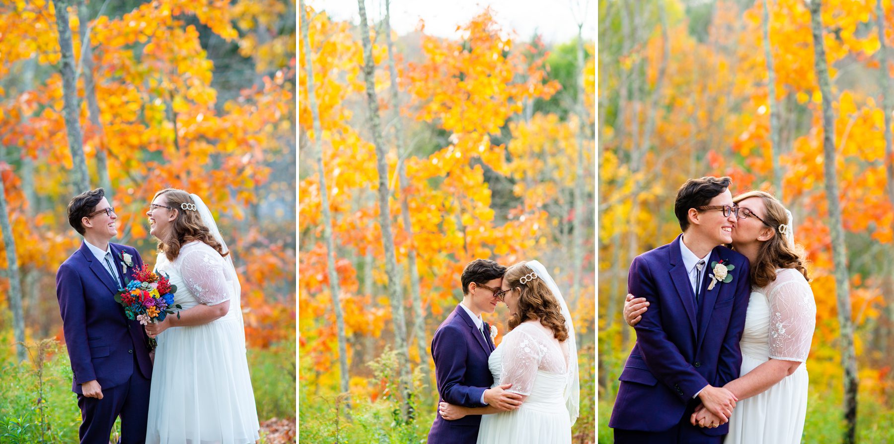 LGBTQ Wedding Photos with Fall Colors 