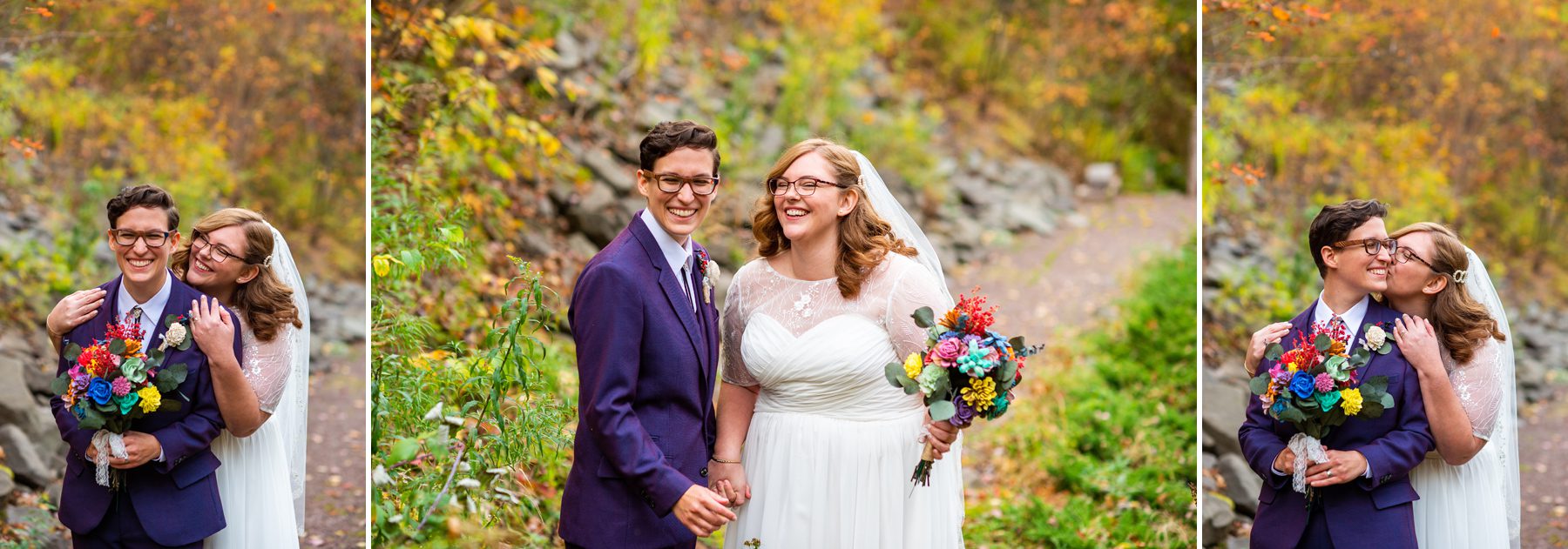 Purple Wedding Suit Elopement 