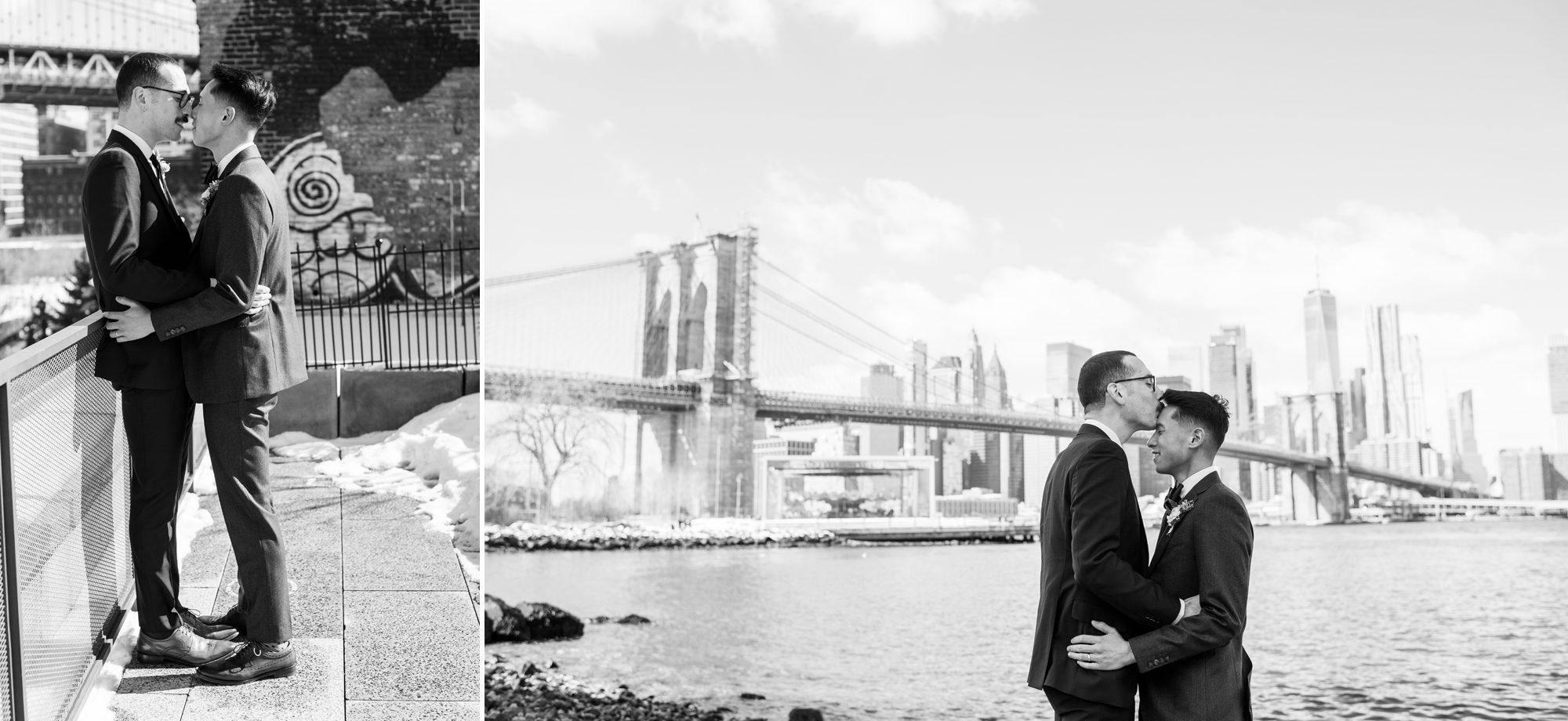 Black and White NYC Elopement Photos 
