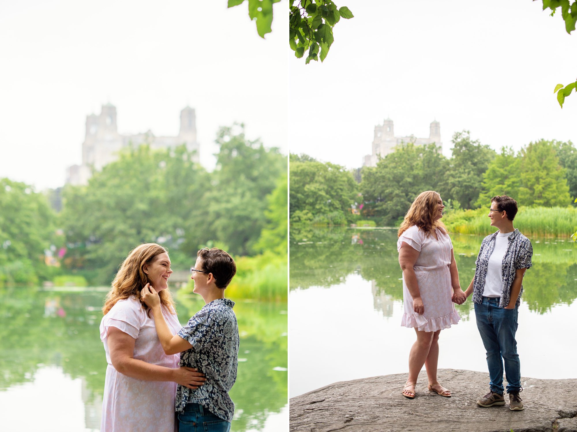 Engagement Photos at Turtle Pond in Central Park 